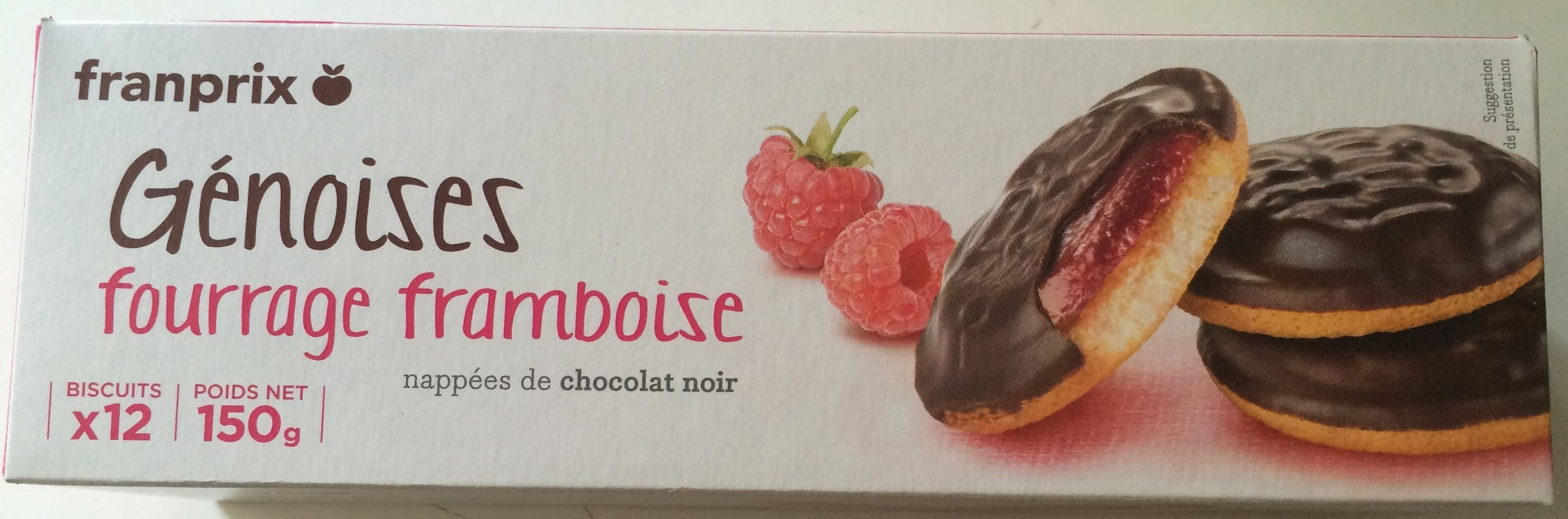 Franprix Génoises fourrage framboise packshot