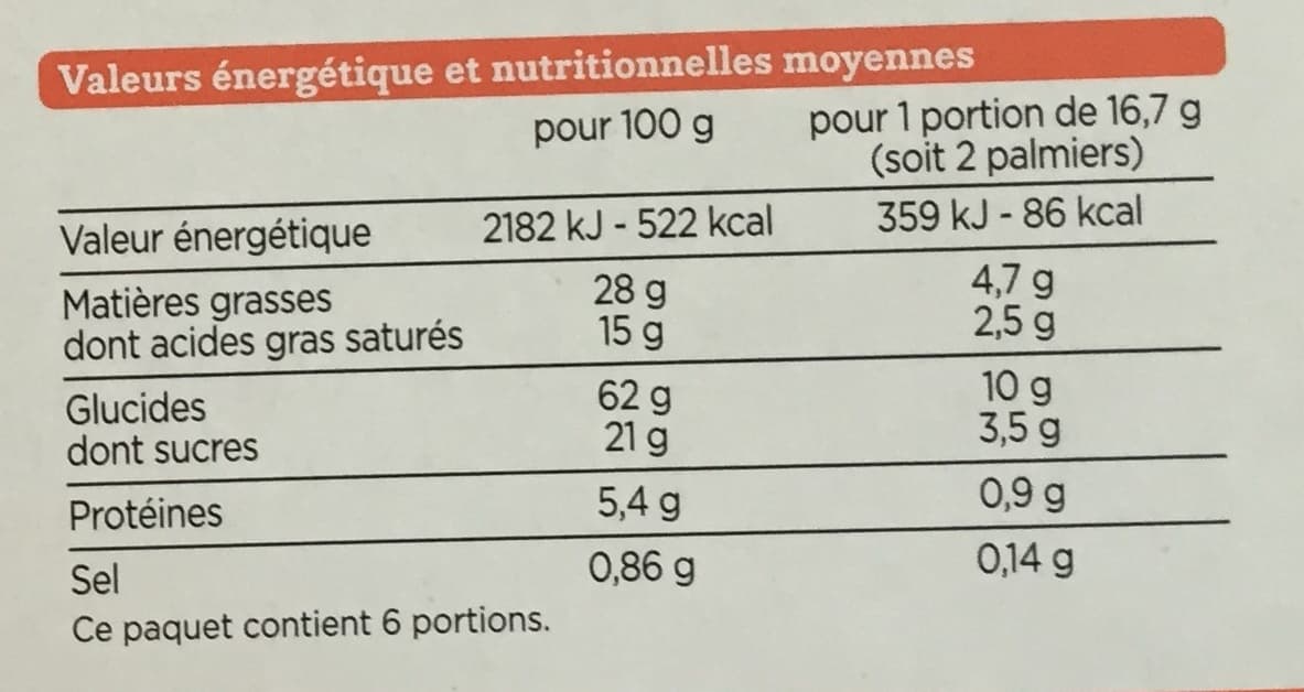 Franprix palmiers packshot