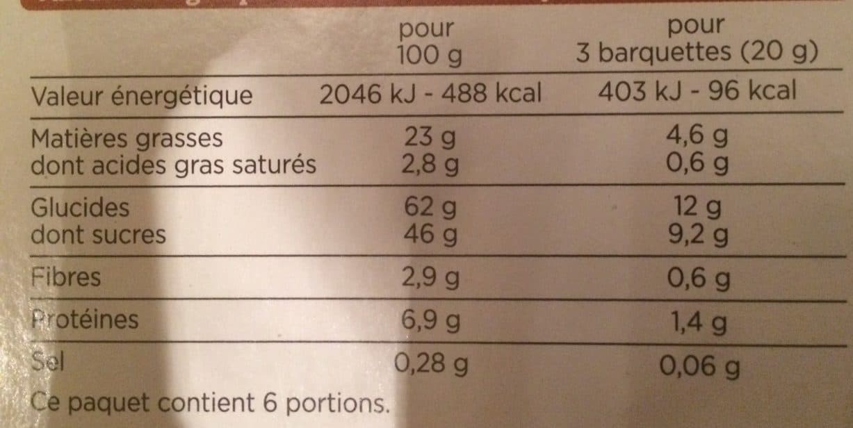Franprix Barquettes Choco-Noisettes packshot