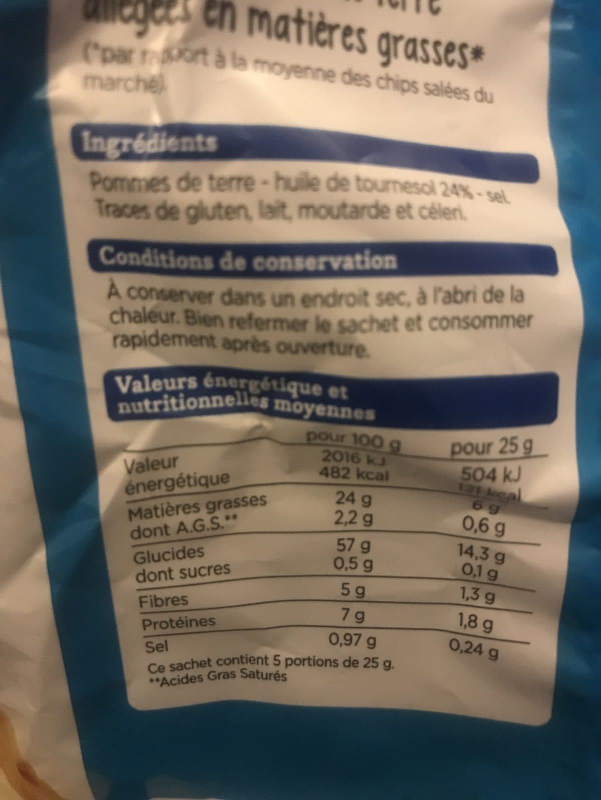 Franprix Chips allégées en matières grasses packshot
