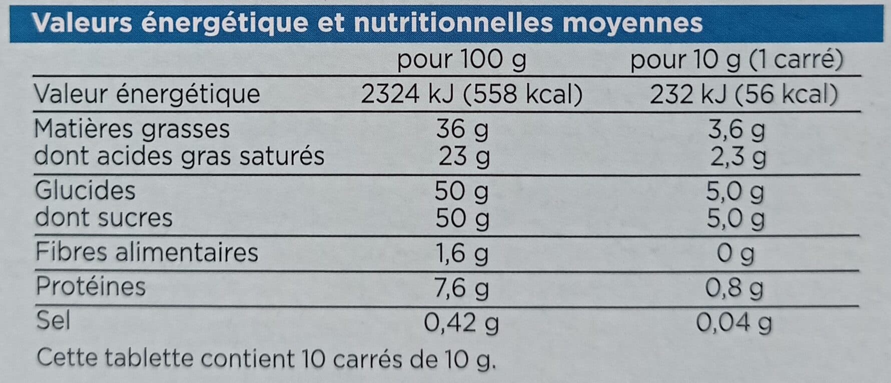 Franprix tablette degustation chocolat au lait packshot