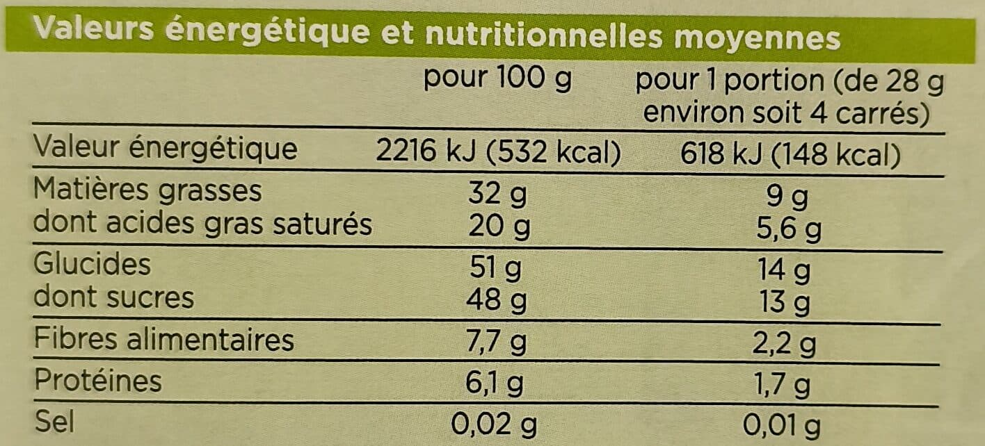 Franprix tablette dessert chocolat noir bio packshot