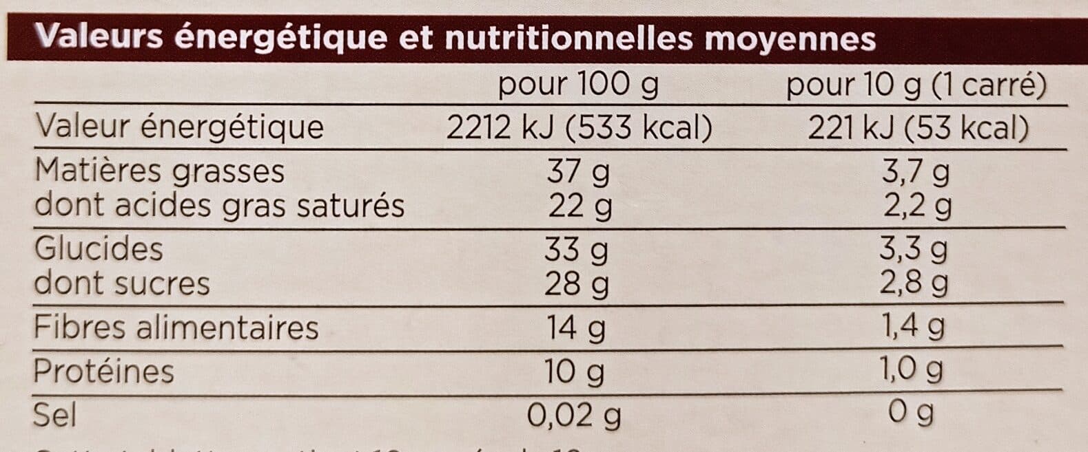 Franprix Chocolat noir aux éclats de fèves de cacao packshot