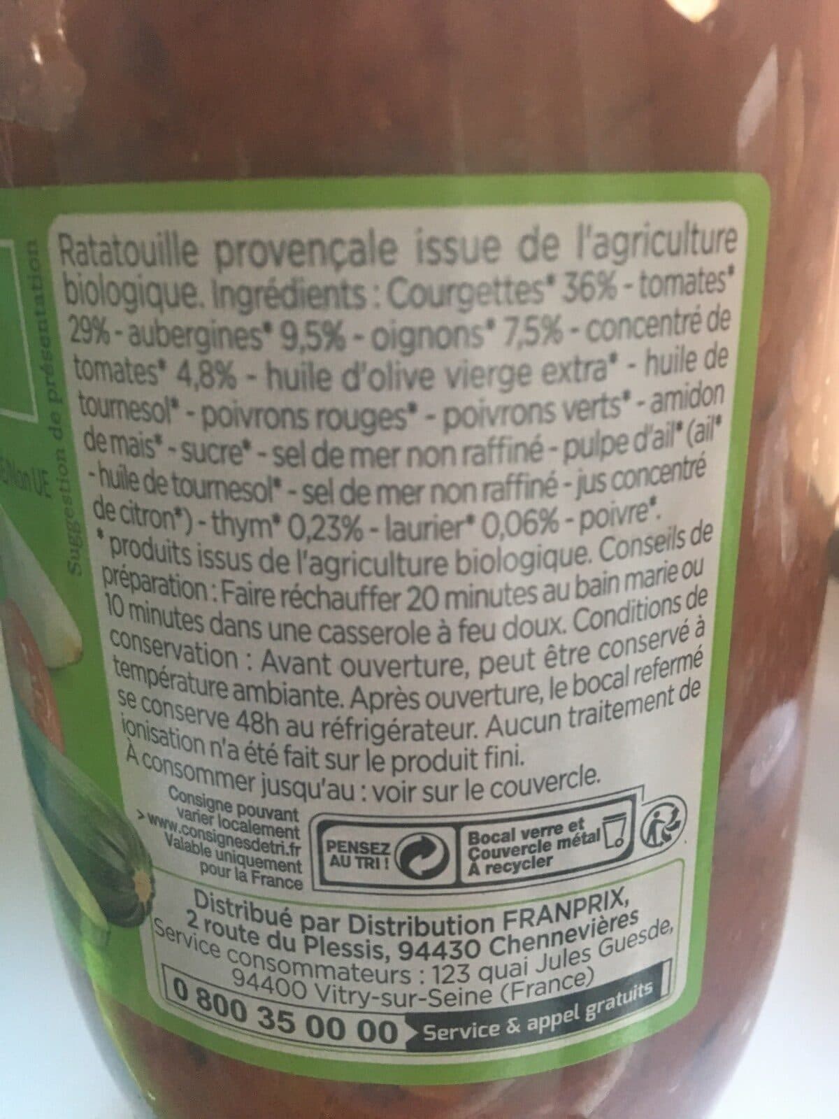 Franprix ratatouille bio packshot