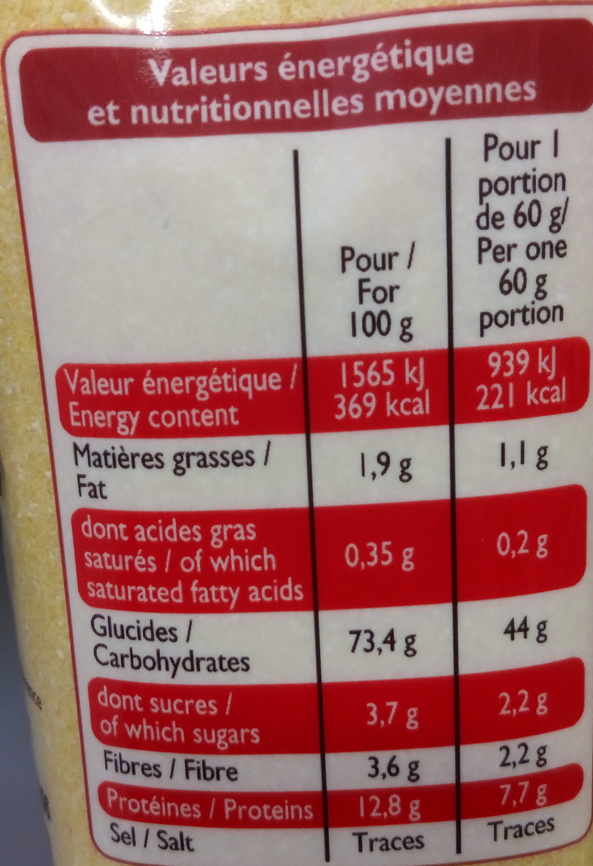 Leader Price Semoule moyenne packshot