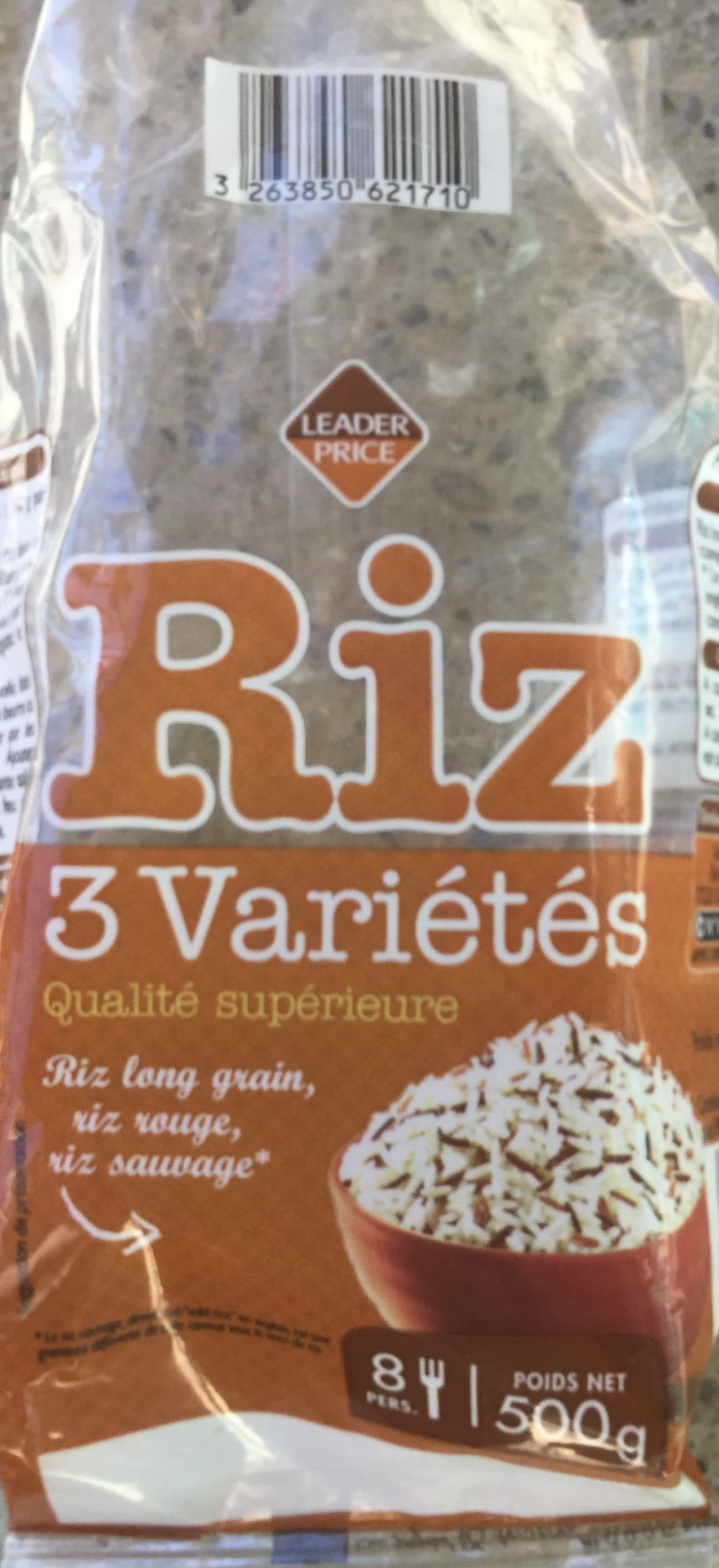 Leader Price Riz 3 Variétés packshot