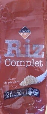 Leader Price Riz Complet Étuvé packshot