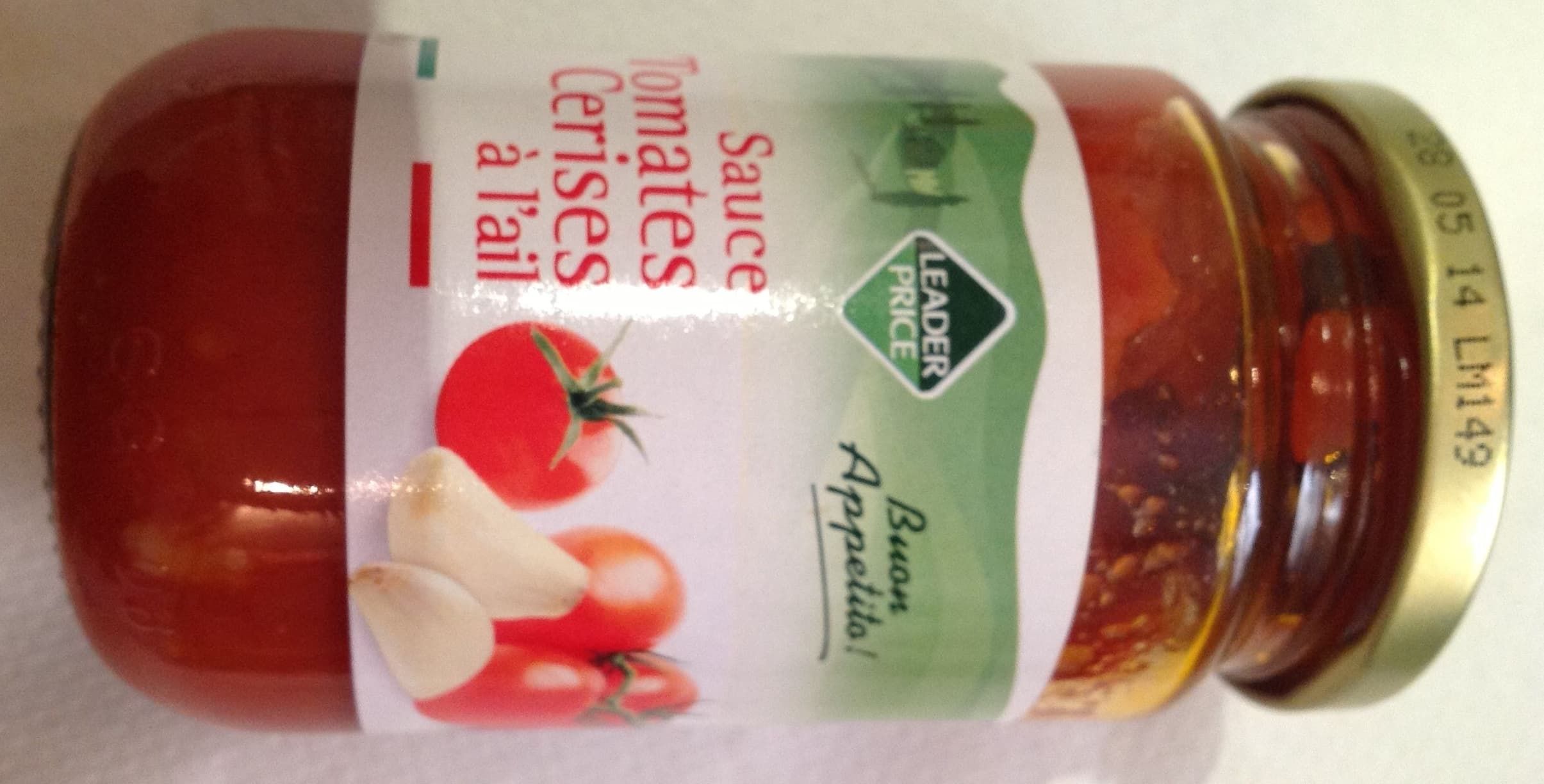 Leader Price Sauce Tomates cerises à l'Ail packshot