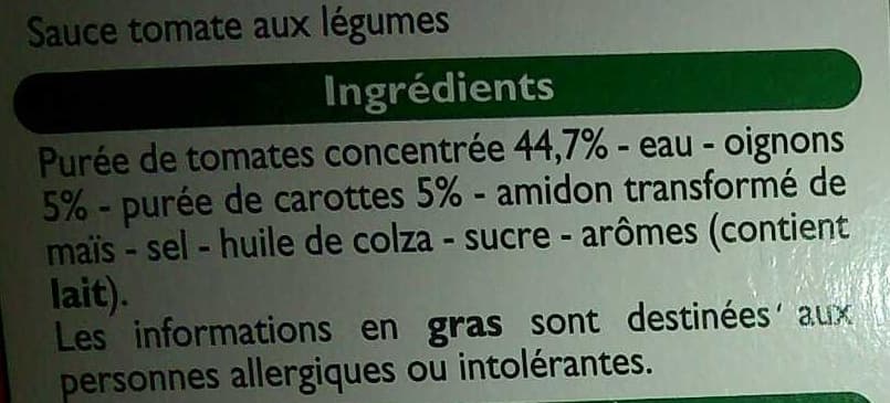 Leader Price Sauce Tomate cuisinée aux Légumes packshot