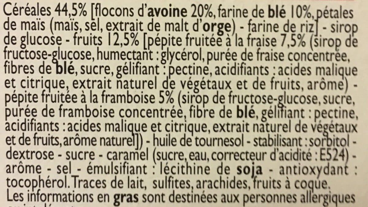 Leader Price Barres Céréales Fraises Framboises packshot