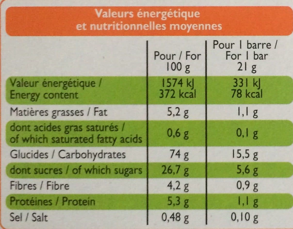 Leader Price Barres céréales Abricot packshot
