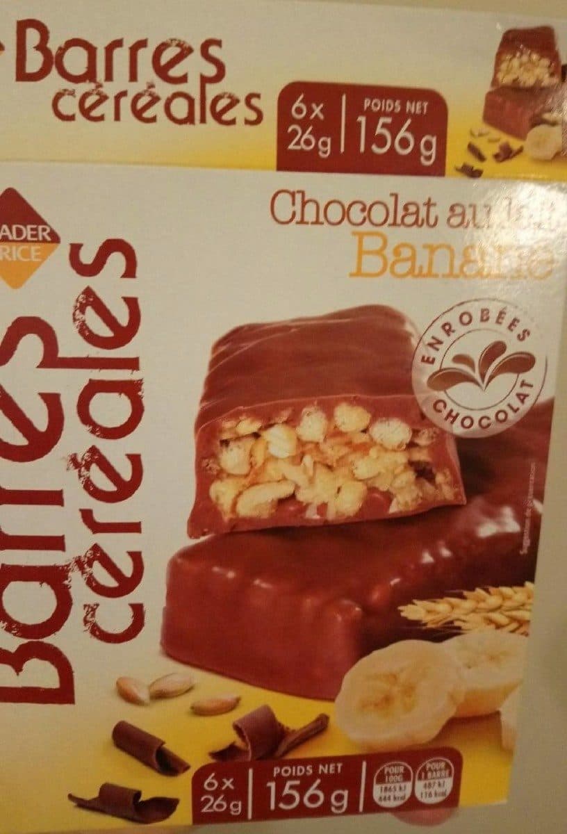 Leader Price Barre de Céréales Chocolat au lait Banane packshot