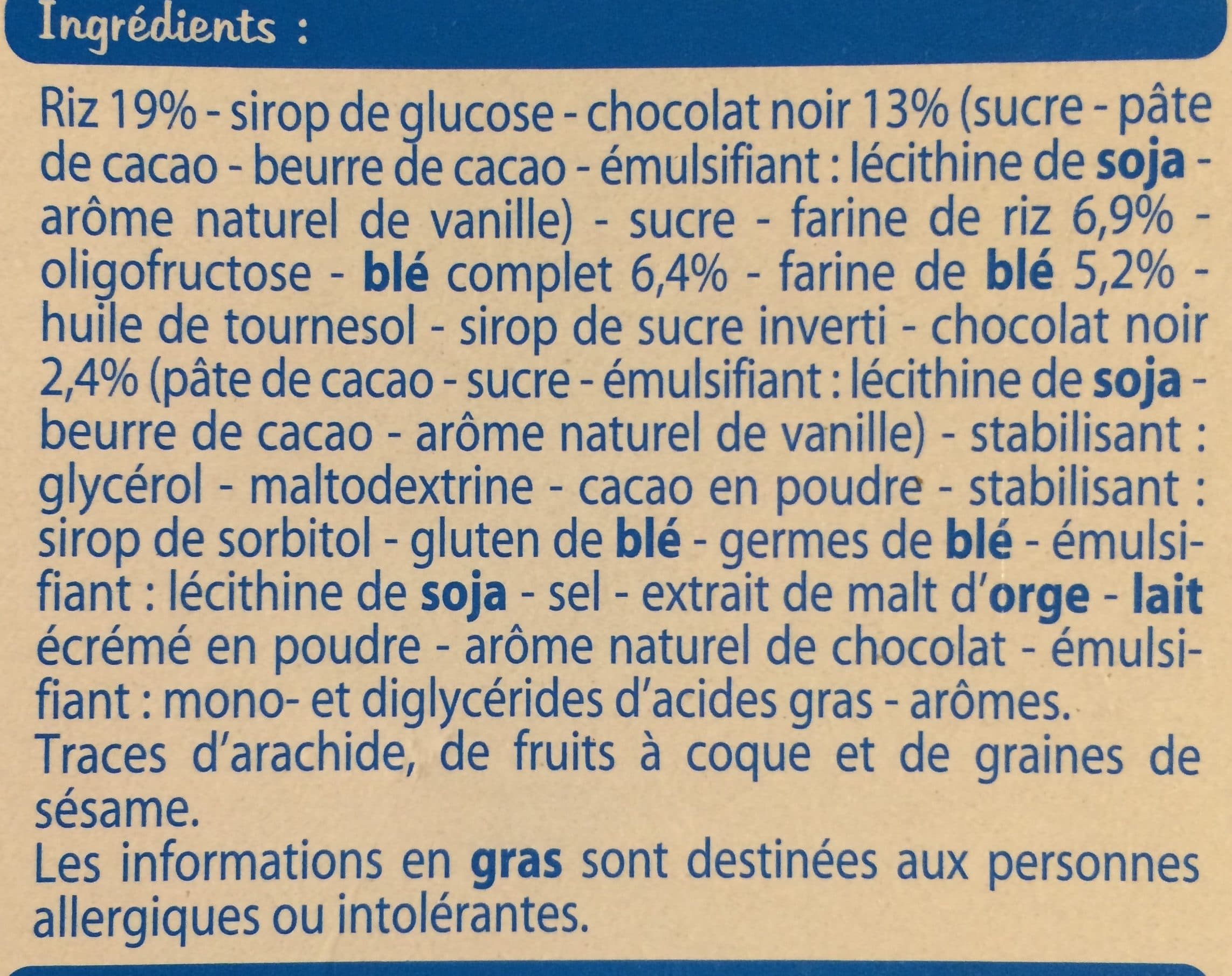 Leader Price Barres Céréales Chocolat packshot