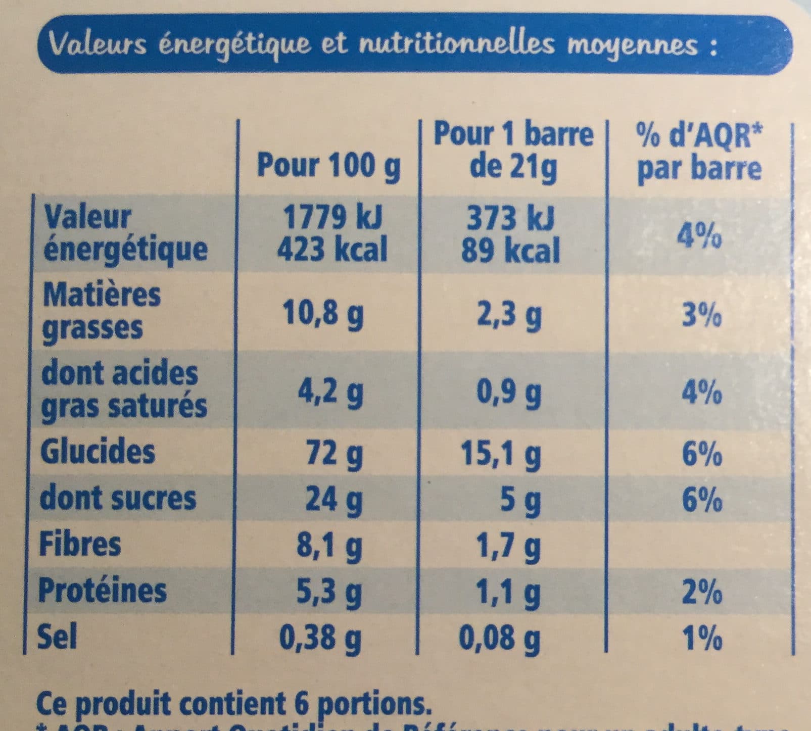 Leader Price Barres Céréales Chocolat packshot