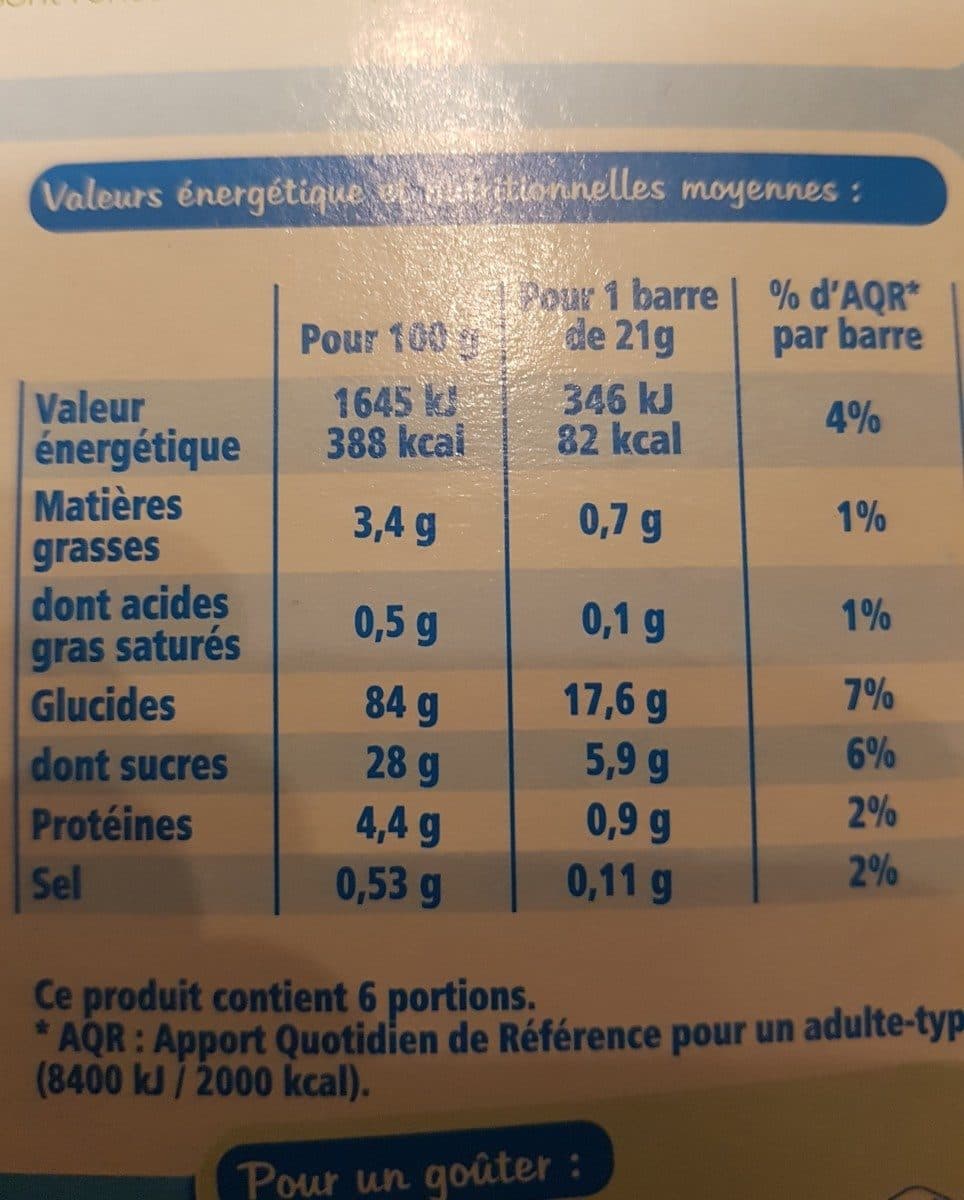 Leader Price Barre Céréales Pomme Verte packshot