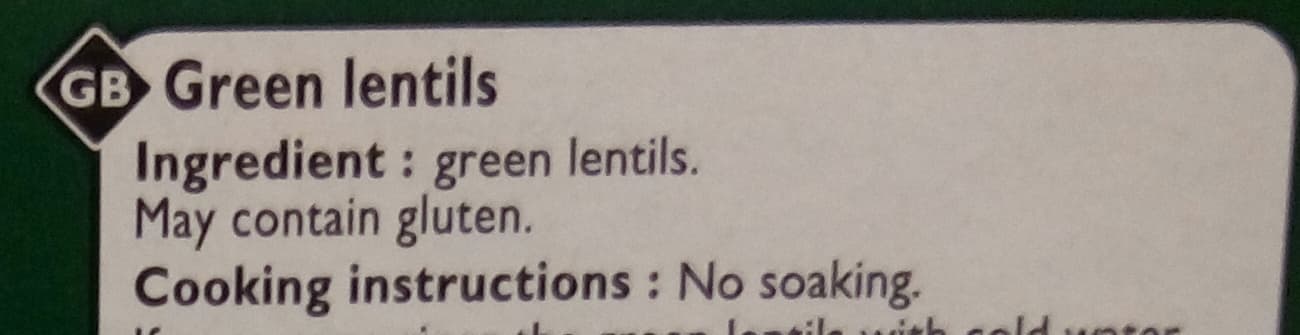 Leader Price Lentilles vertes packshot