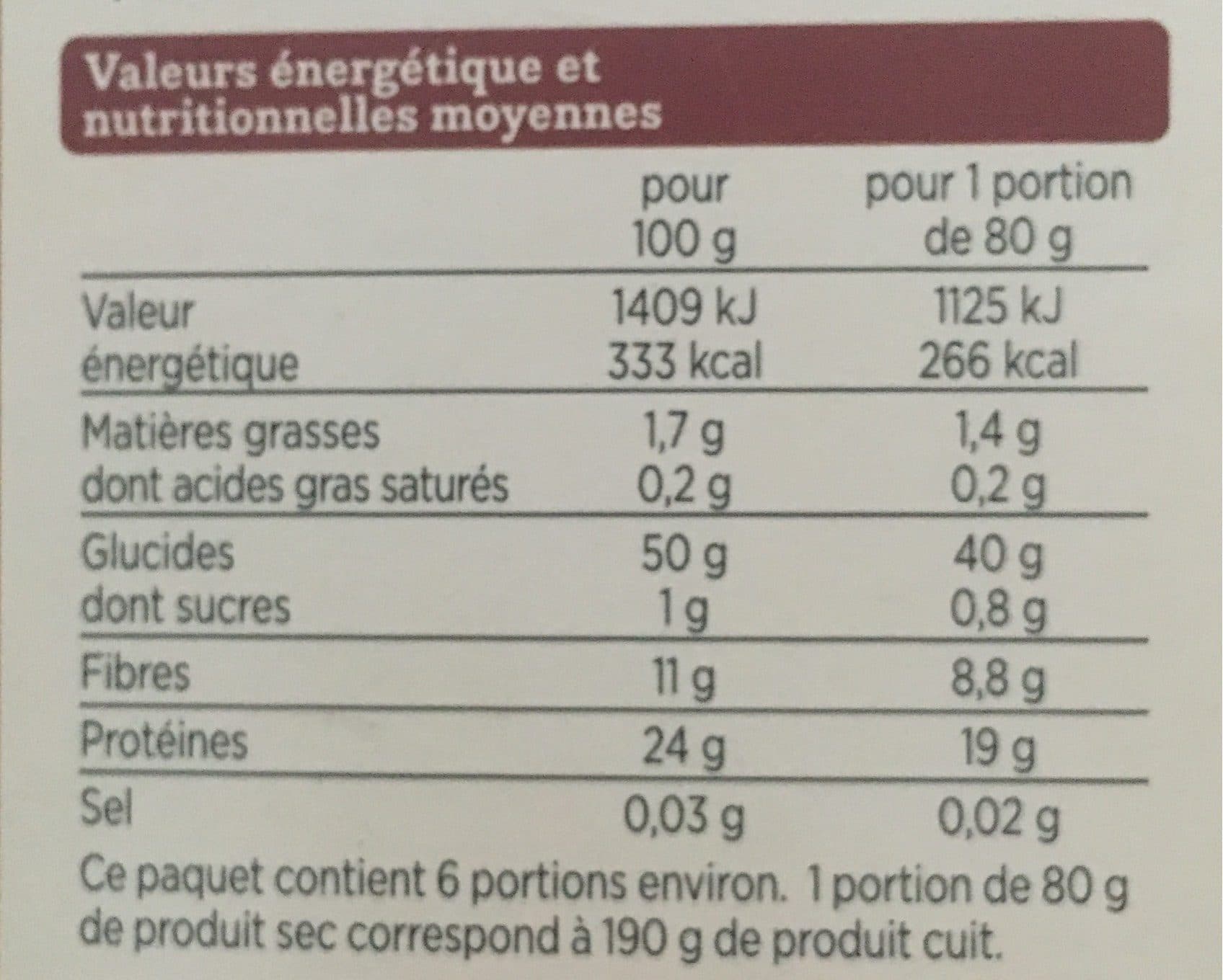 Franprix lentilles blondes packshot