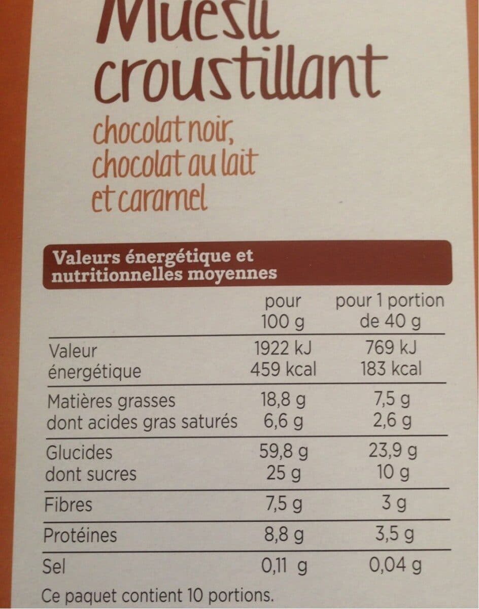 Franprix muesli croustillant 2 chocolats et caramel packshot