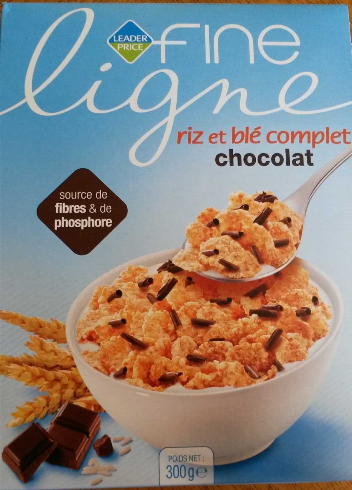 Leader Price Fine Ligne Riz et blé complet chocolat - Fine ligne packshot
