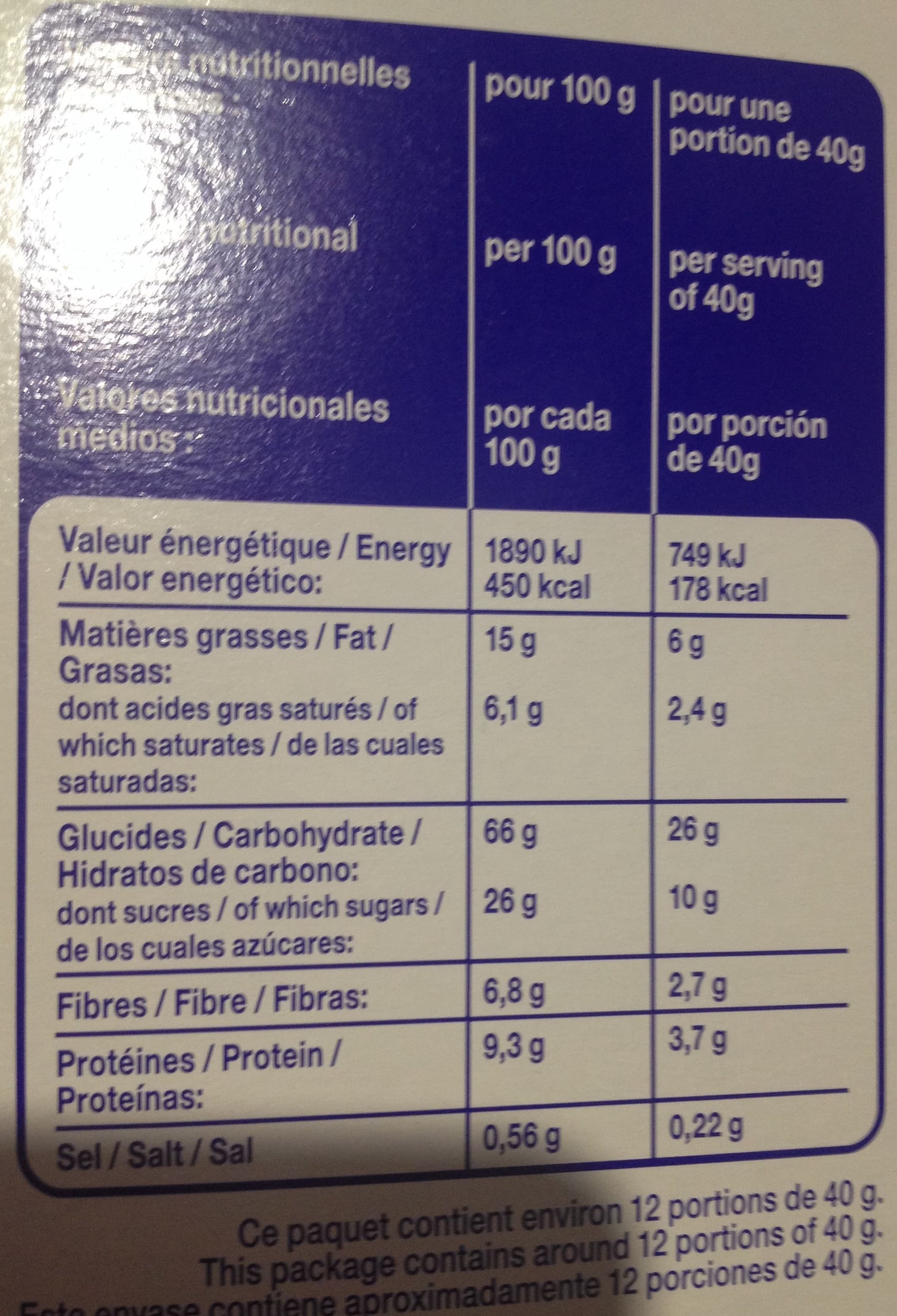 Le Prix Gagnant ! Muesli Croustillant aux Éclats de Chocolat au Lait packshot