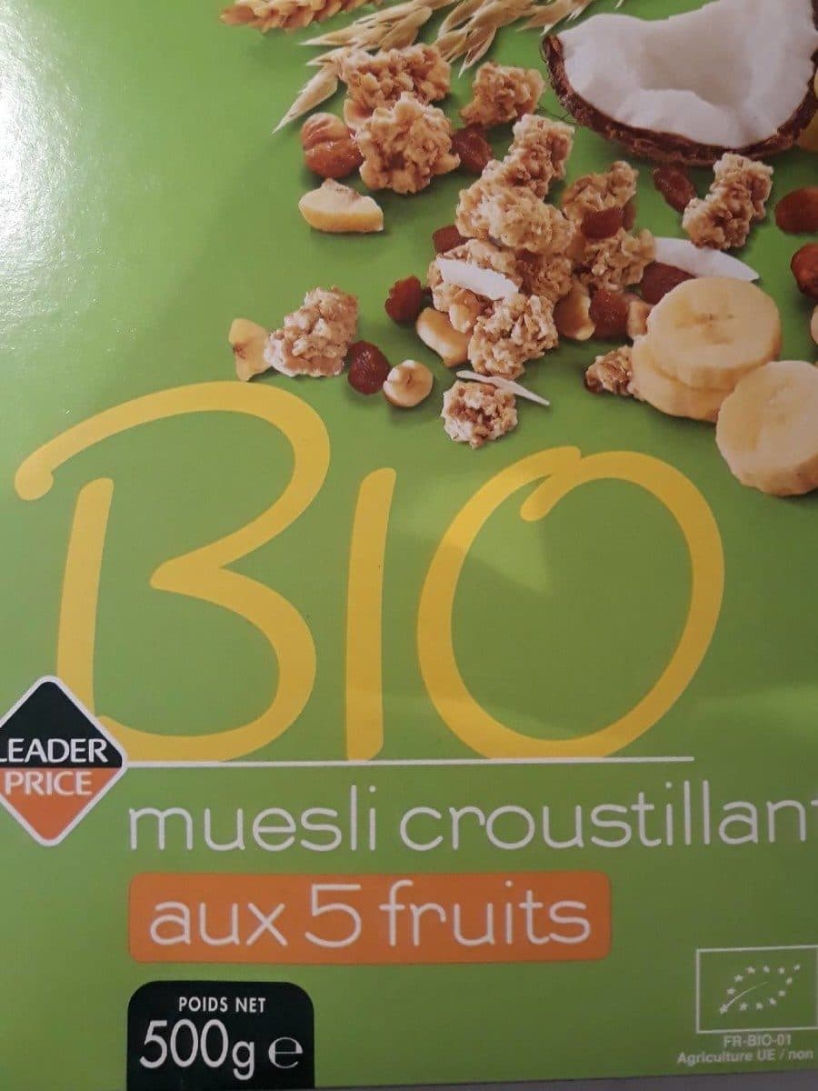 Leader Price Muesli croustillant bio packshot