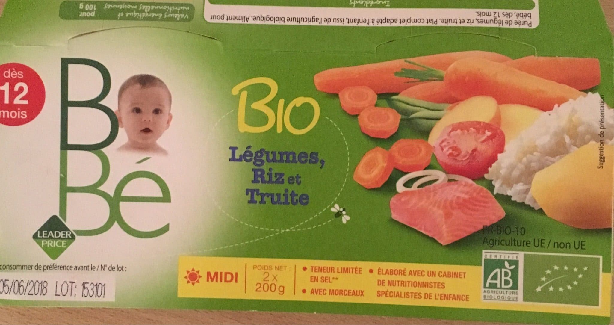 Leader Price Légumes riz et truite packshot