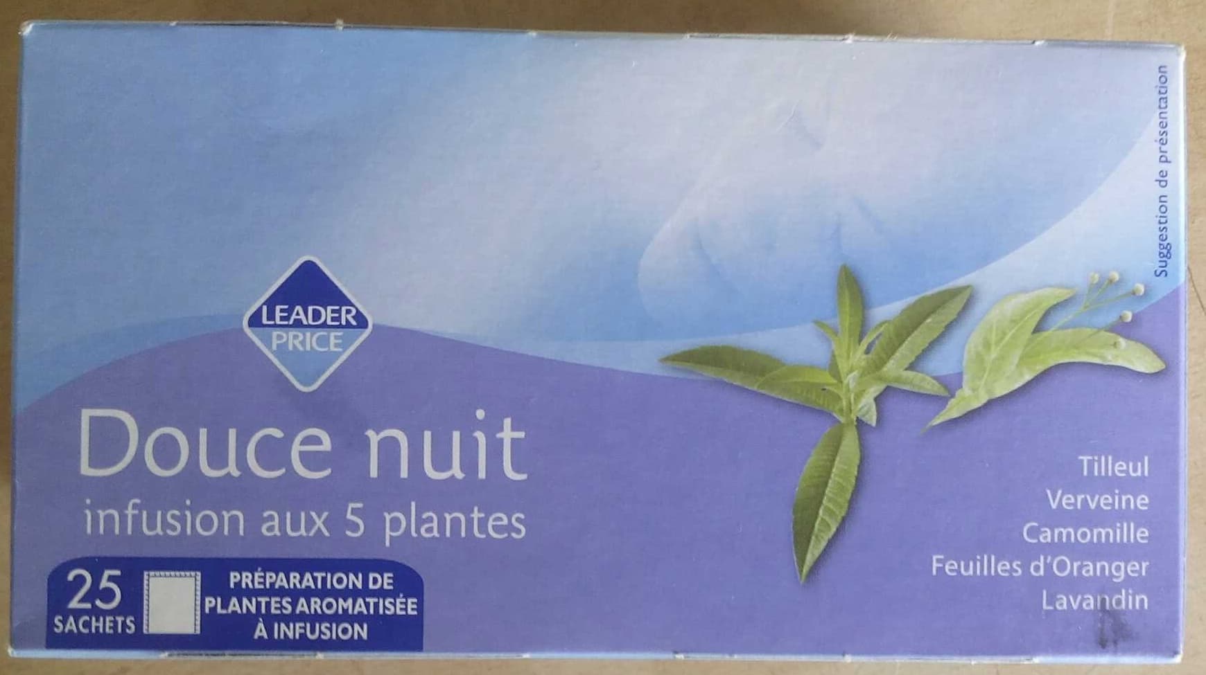 Leader Price Douce nuit - infusion aux 5 plantes packshot