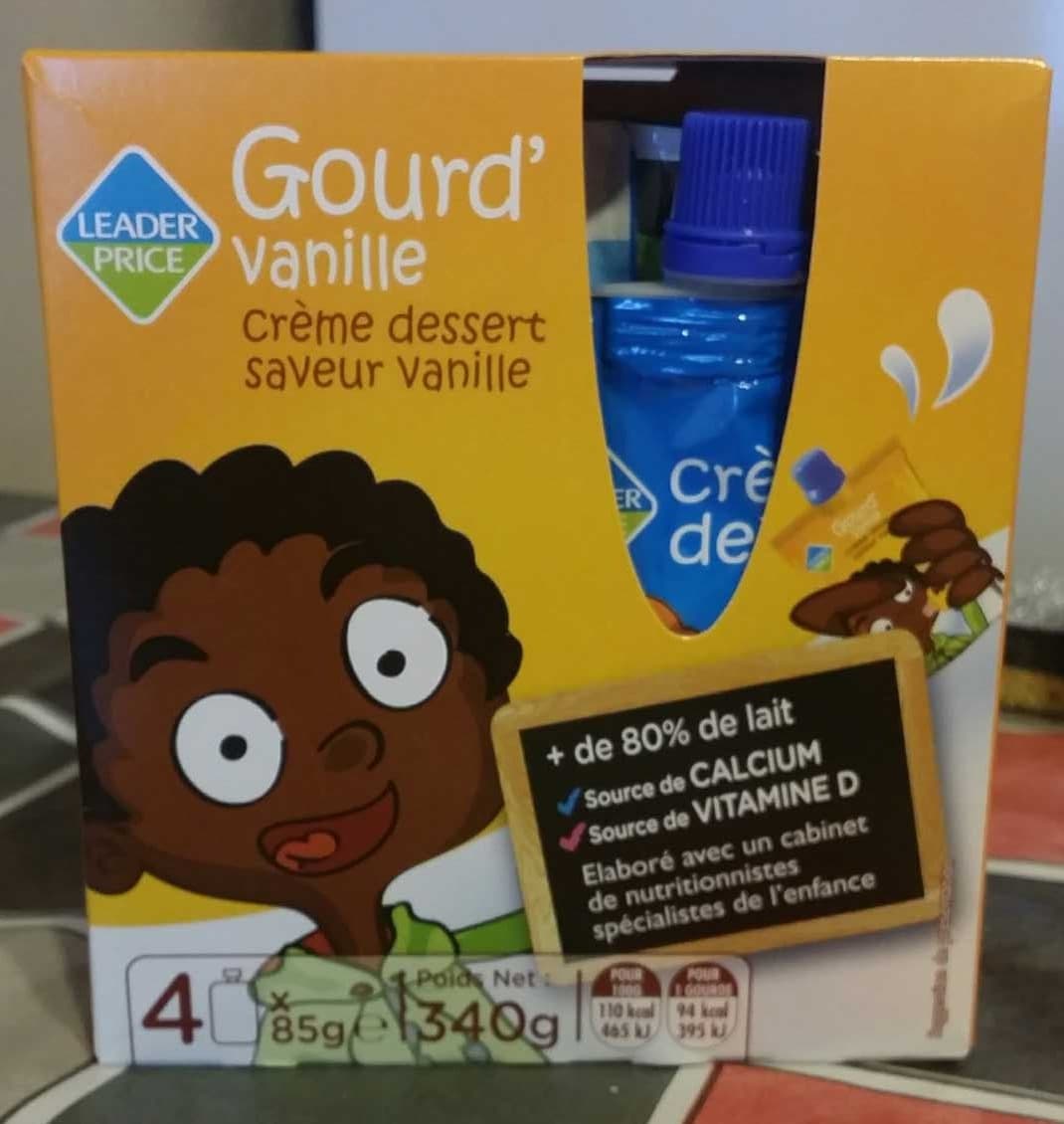 Leader Price Gourd' Vanille crème dessert saveur vanille packshot
