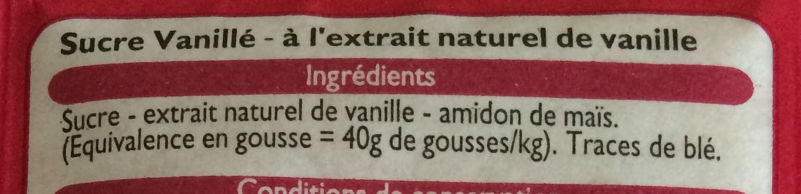 Leader Price Sucre Vanillé à l'Extrait Naturel de Vanille packshot