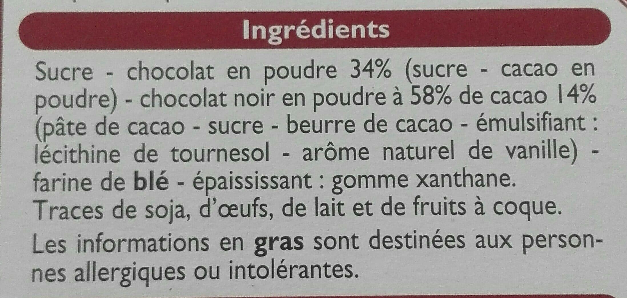 Leader Price Préparation pour fondant au chocolat packshot