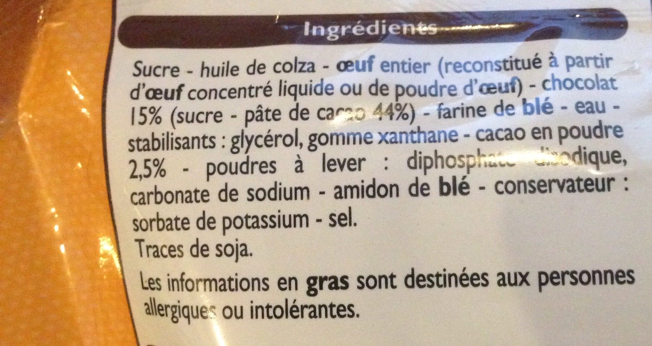 Leader Price Pâte à Gâteau pour Fondant au Chocolat packshot
