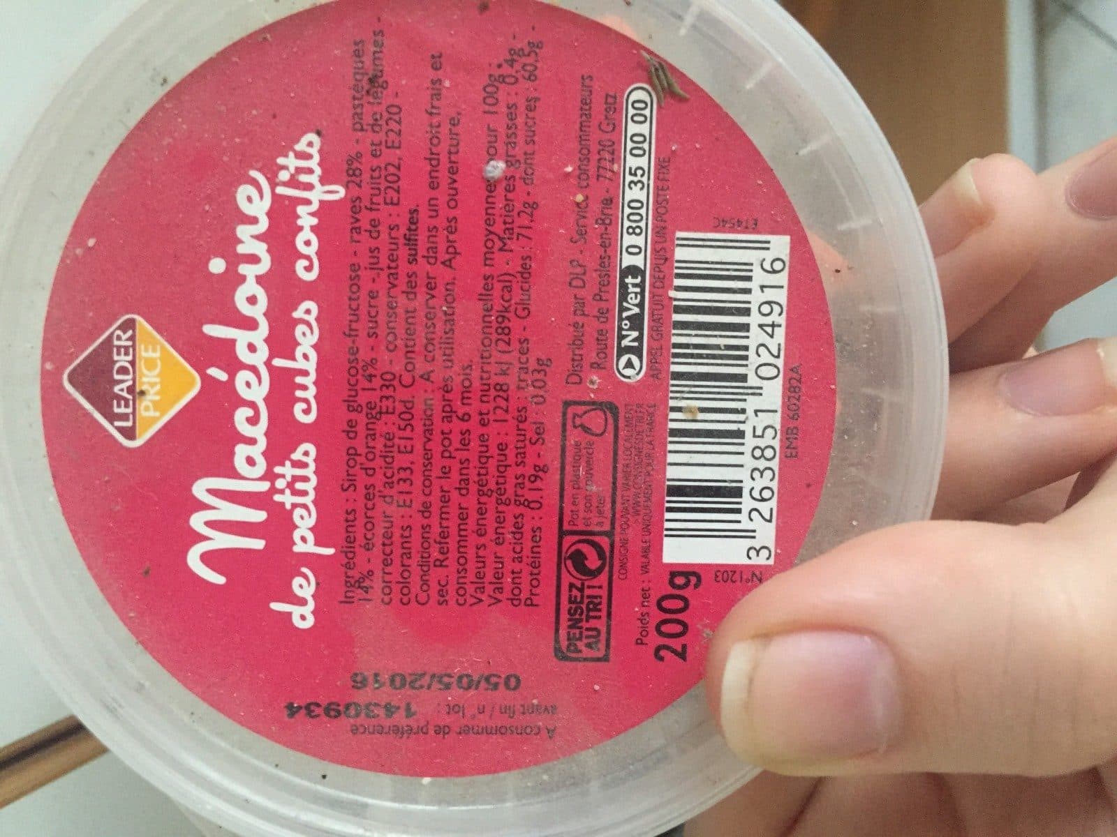 Leader Price Macédoine De Petits Cubes Confits packshot