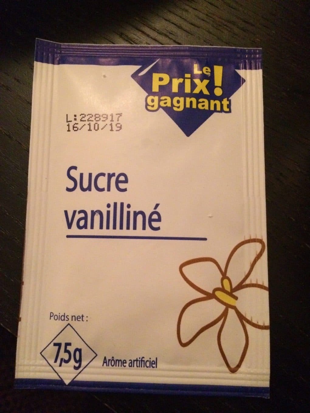 Le prix gagnant Sucre Vanilliné packshot