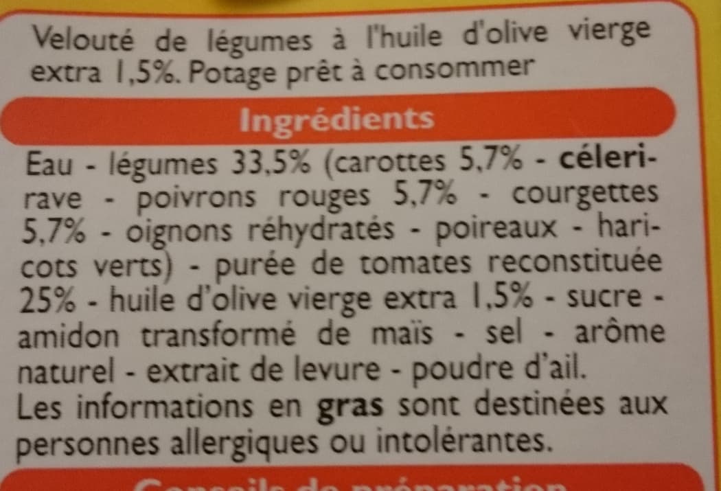 Leader Price Les veloutés Légumes du Soleil packshot