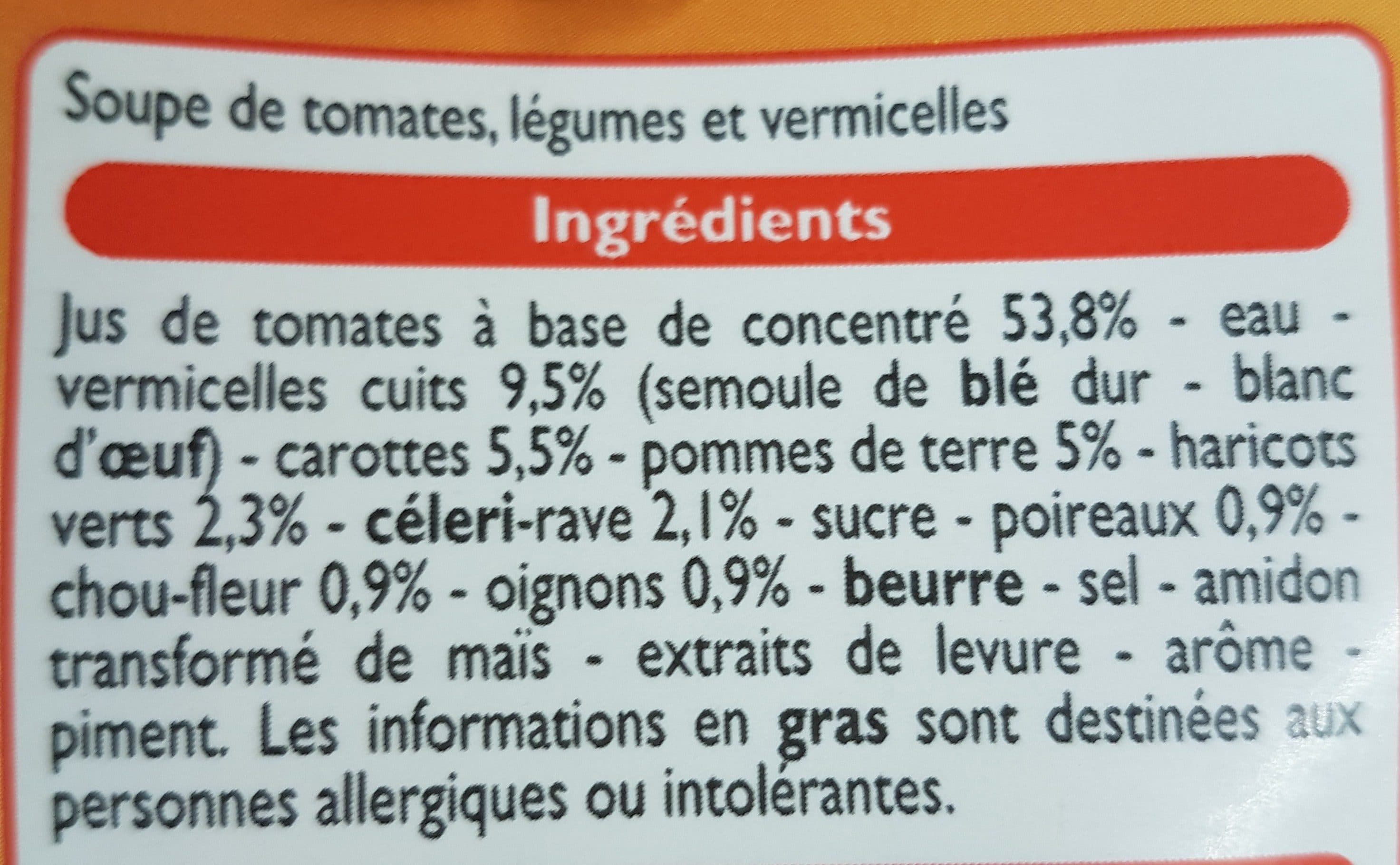 Leader Price Les veloutés tomates aux vermicelles packshot