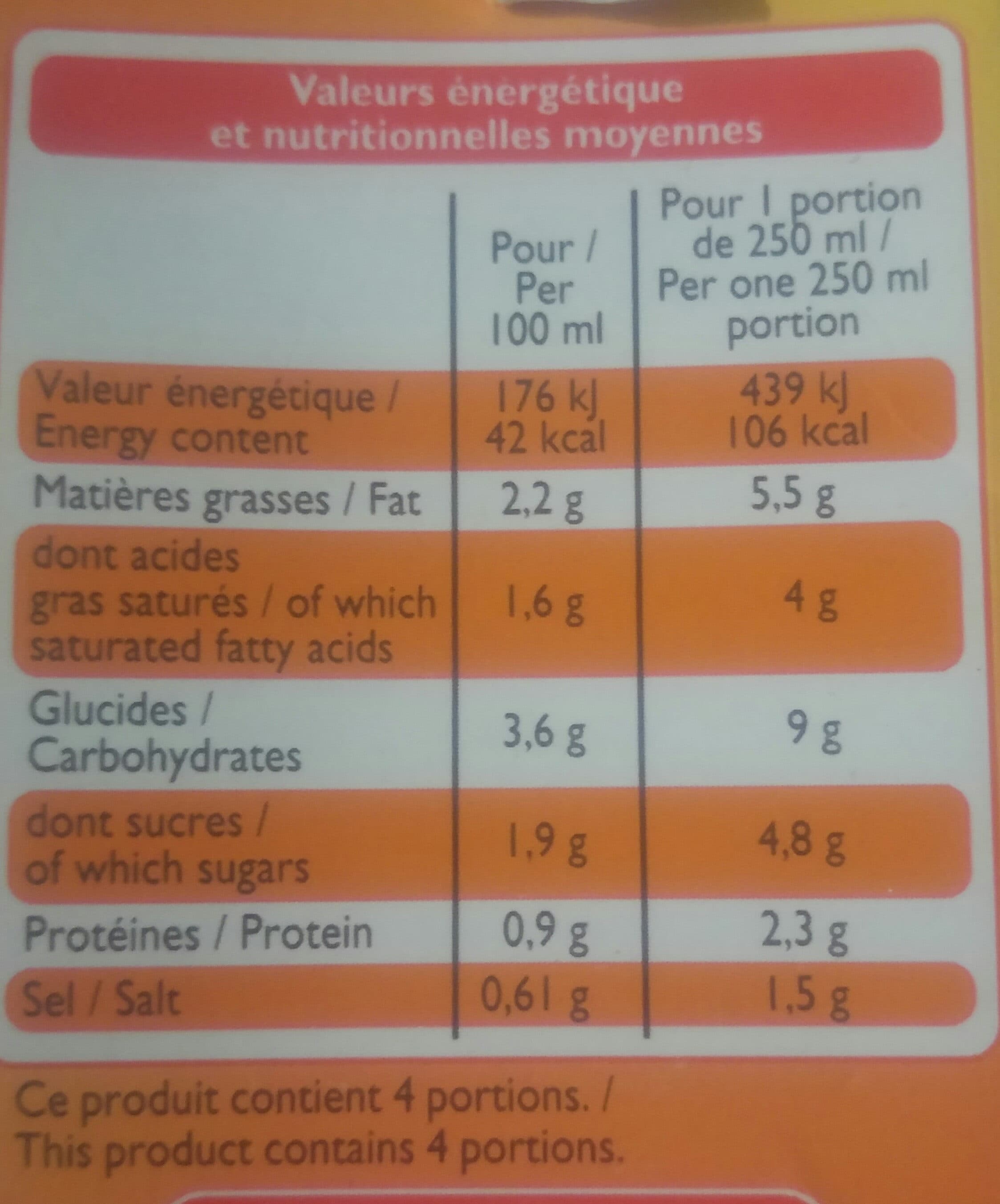 Leader Price Velouté de carottes à la crème packshot