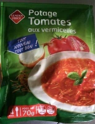 Leader Price Potage tomates aux vermicelles packshot