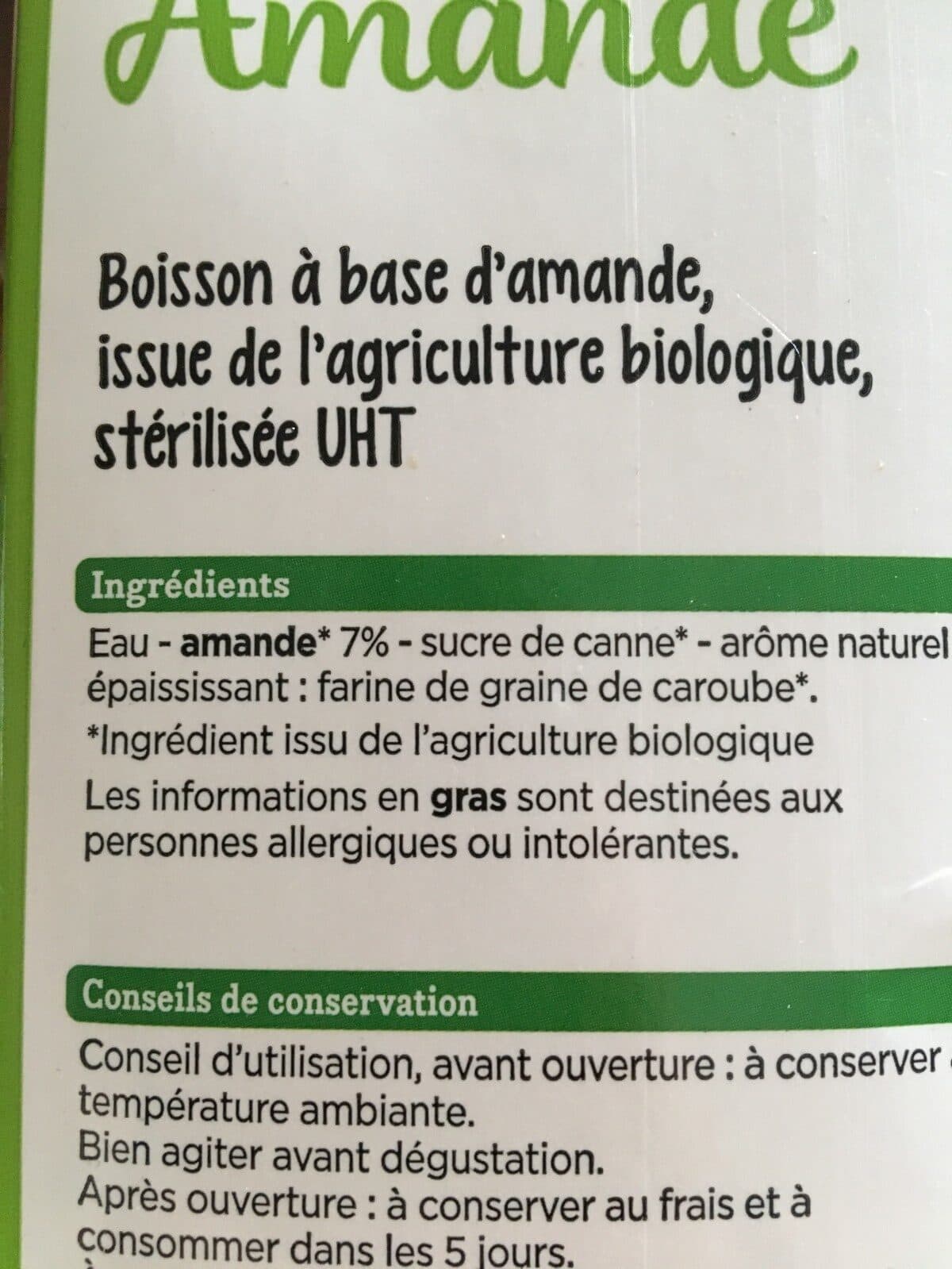 Franprix boisson amande aromatisée nature bio packshot