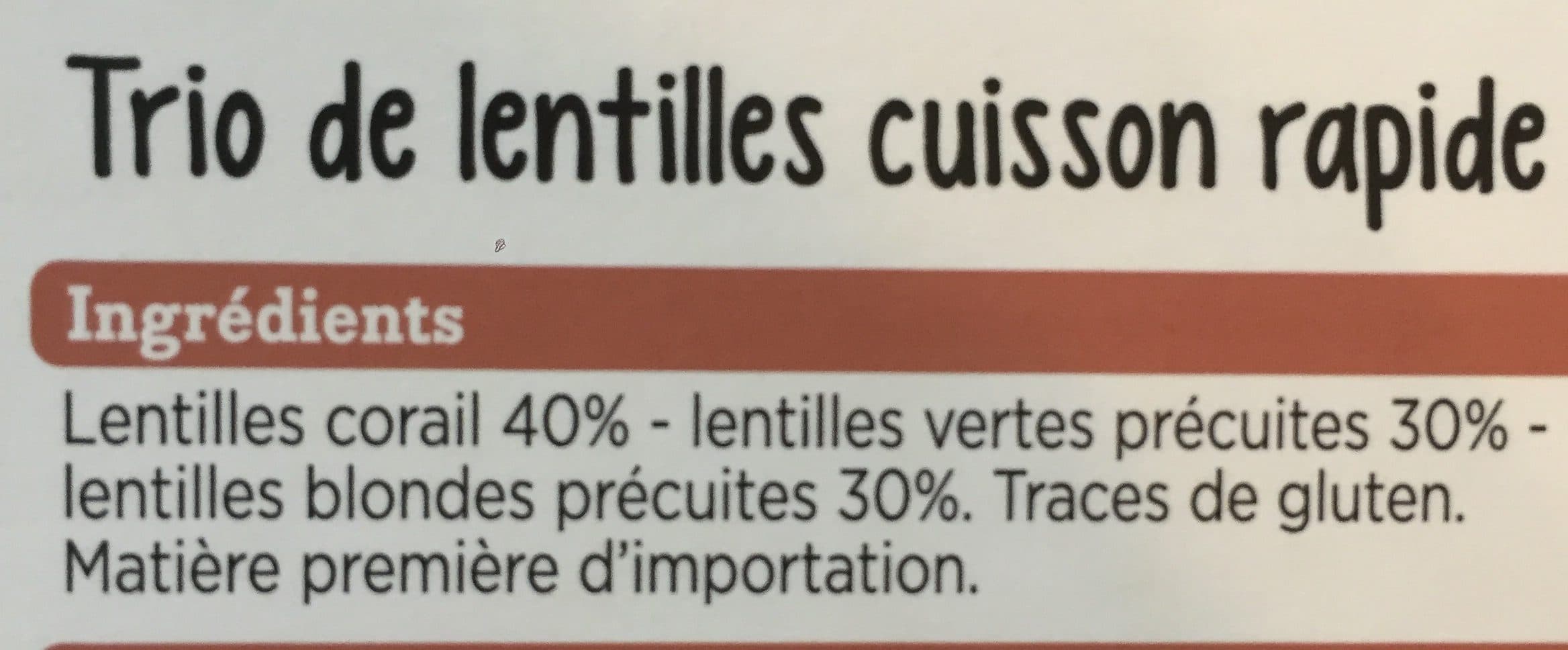 Franprix trio de lentilles cuisson rapide packshot