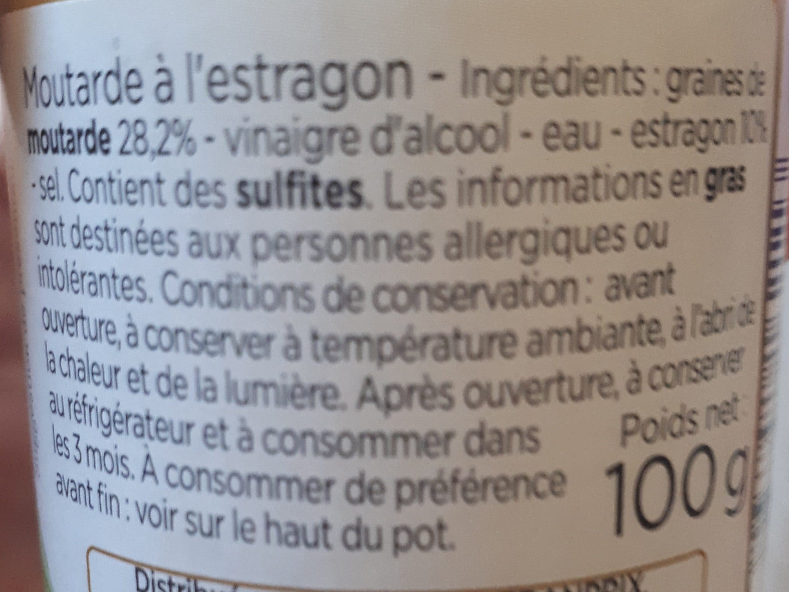 Franprix Moutarde estragon packshot