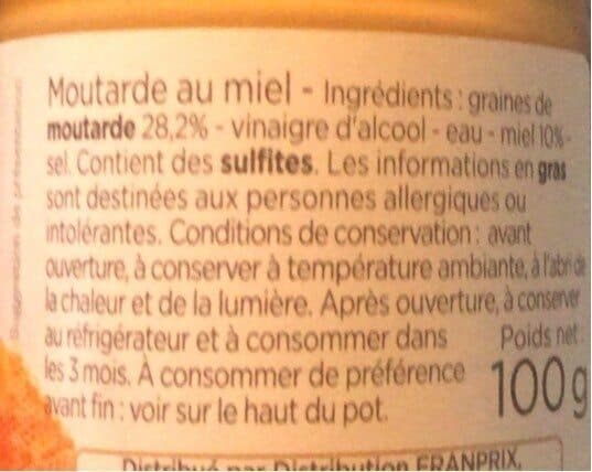 Franprix moutarde au miel packshot
