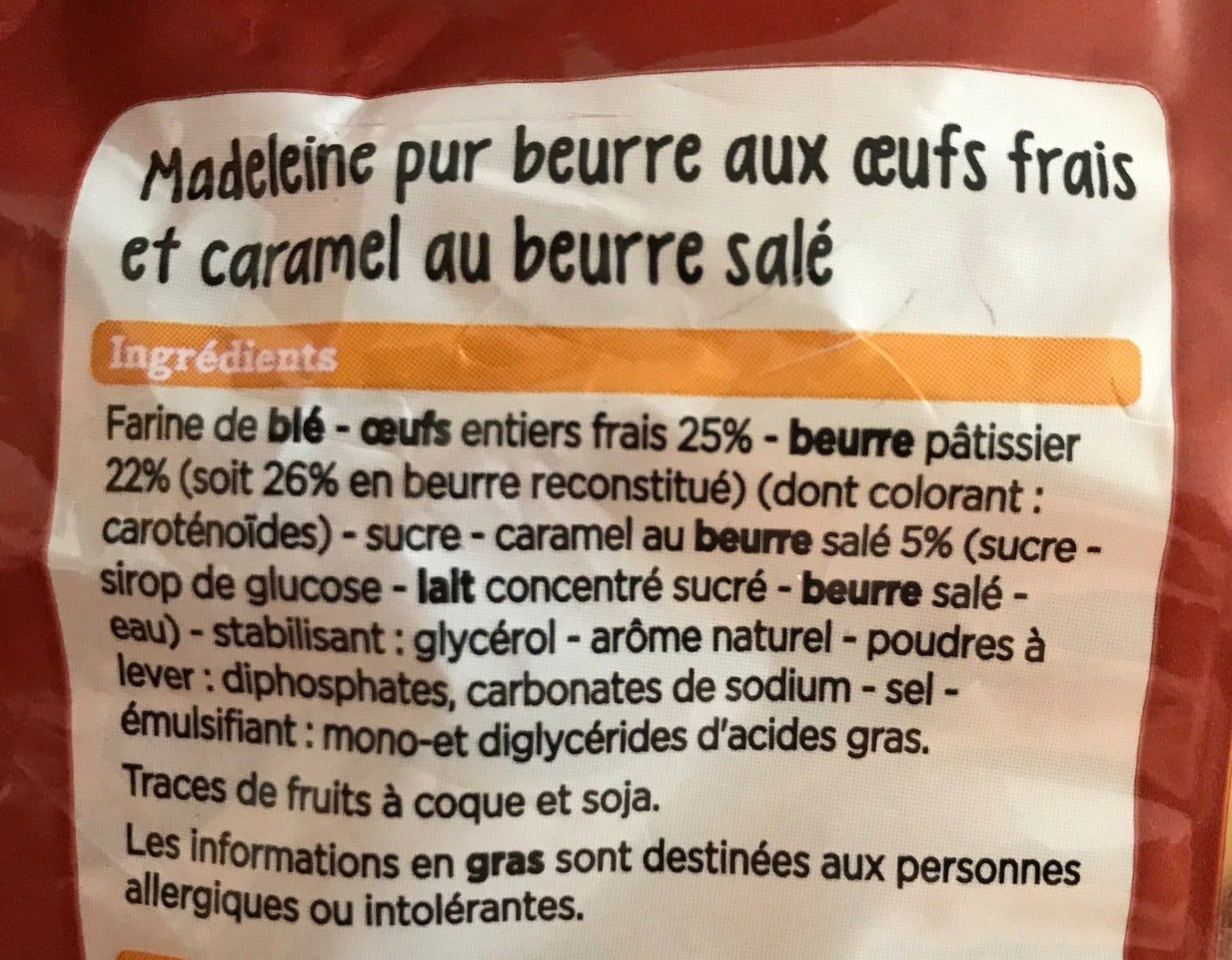Franprix Madeleines au caramel pur beurre packshot