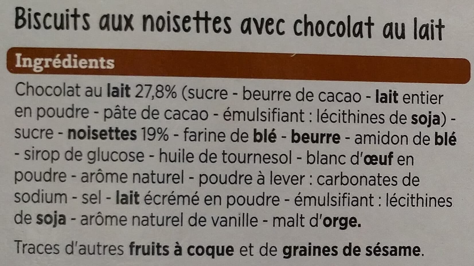 Franprix Biscuits chocolatés aux Noisettes packshot