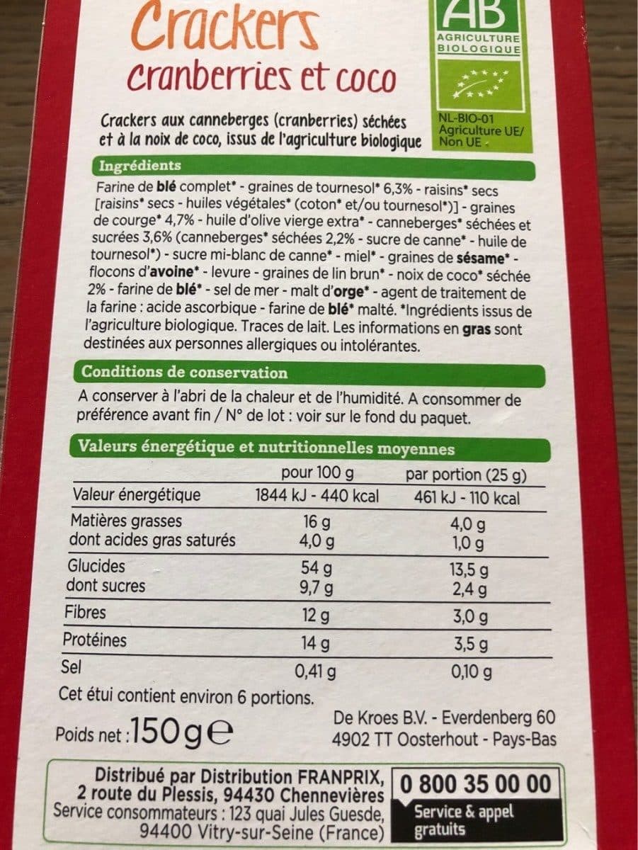 Franprix Crackers packshot