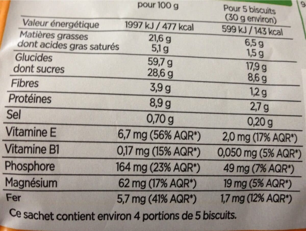 Franprix Cookies abricots secs amandes spiruline packshot