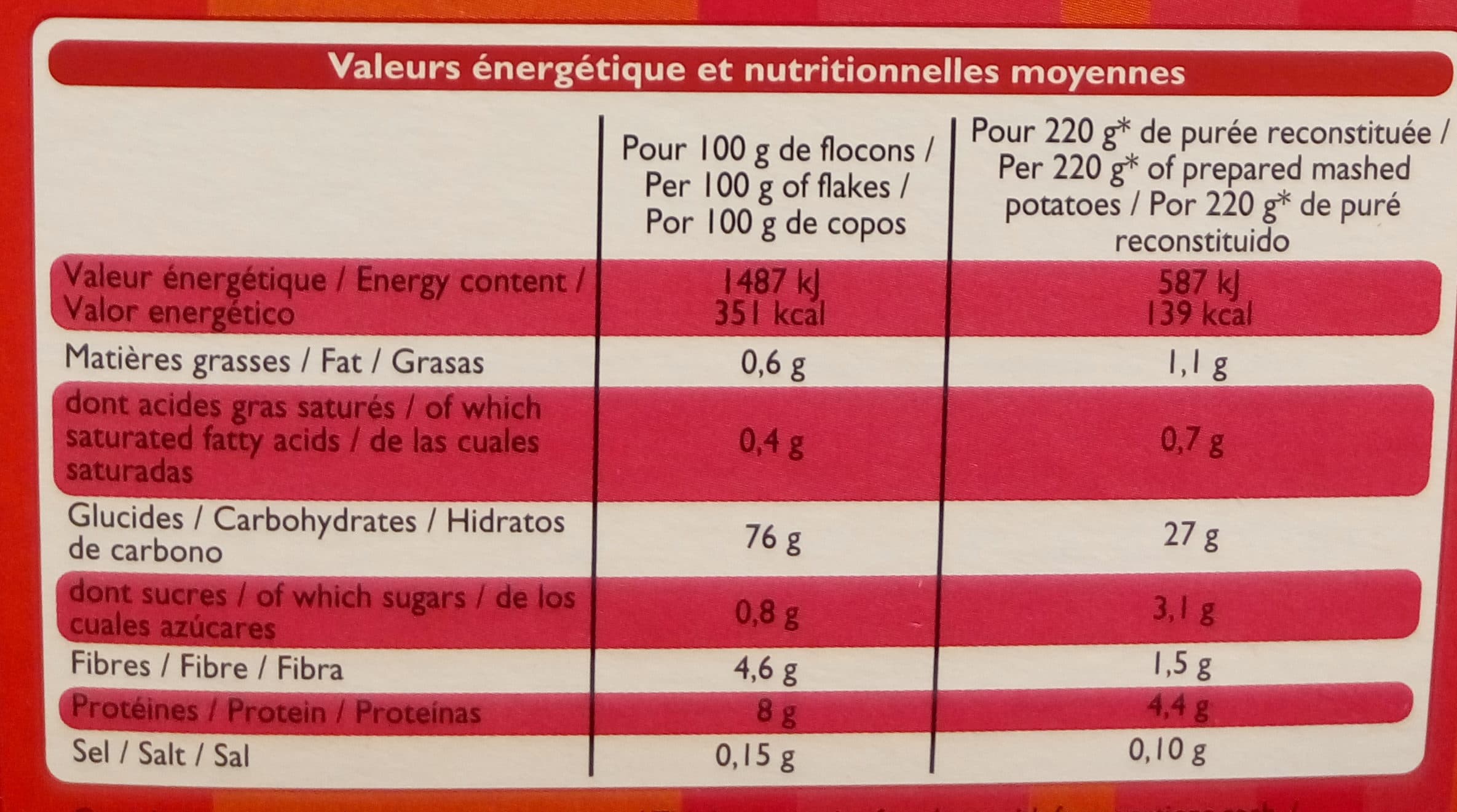 Leader Price Purée de pommes de terre en flocons packshot