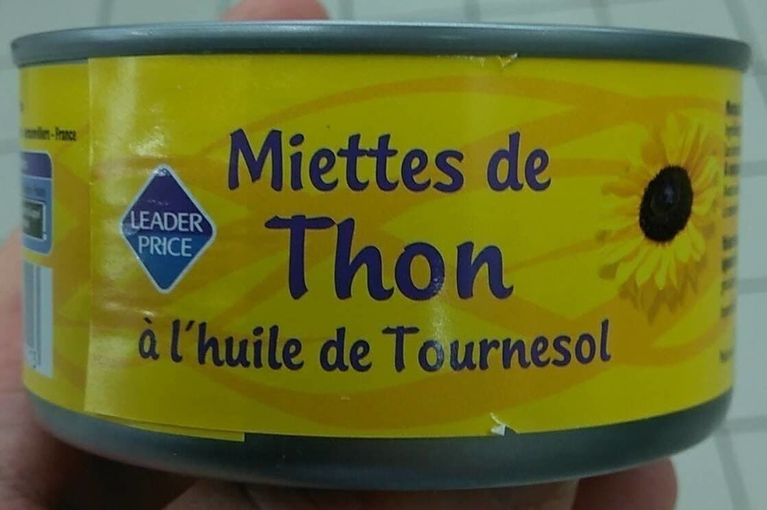 Leader Price Miettes de thon à l'huile de tournesol packshot