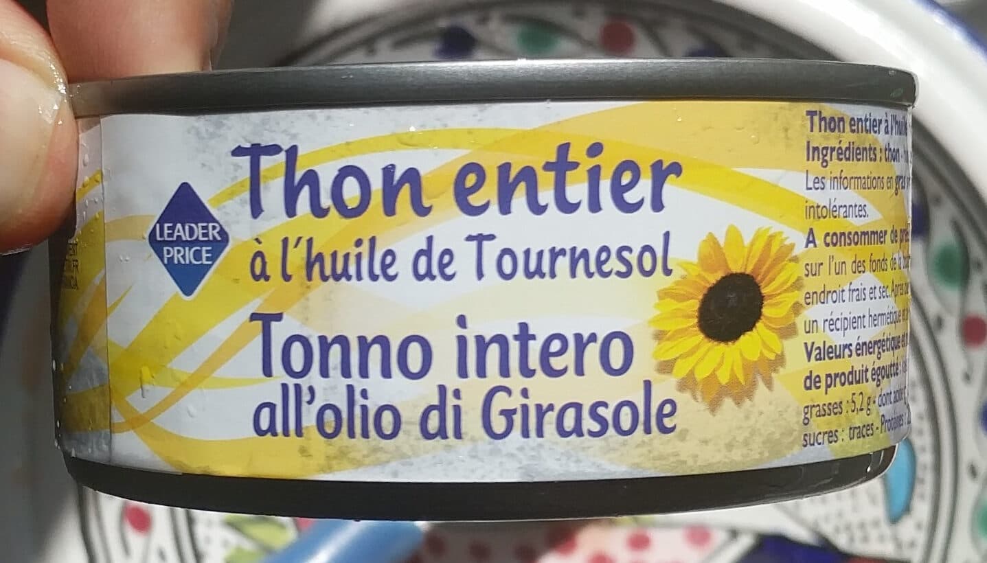 Leader Price Thon Entier à L'huile De Tournesol packshot