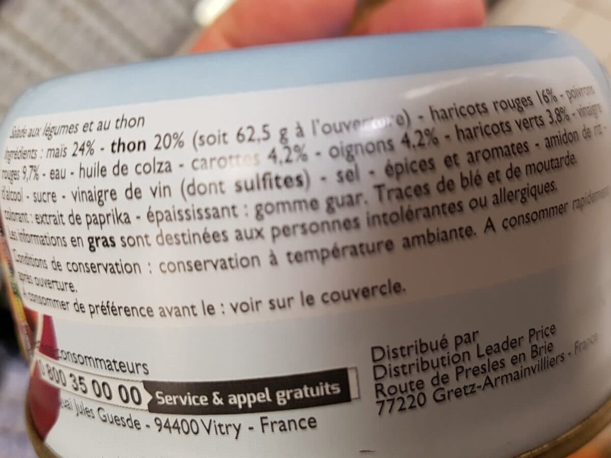 Leader Price salade légumes du soleil packshot
