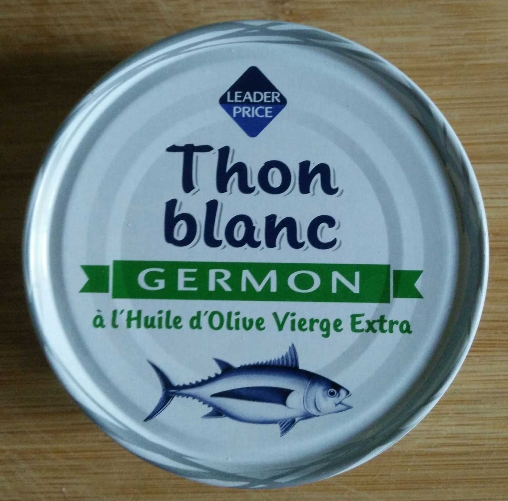 Leader Price Thon blanc Germon à l'huile d'olive vierge extra packshot